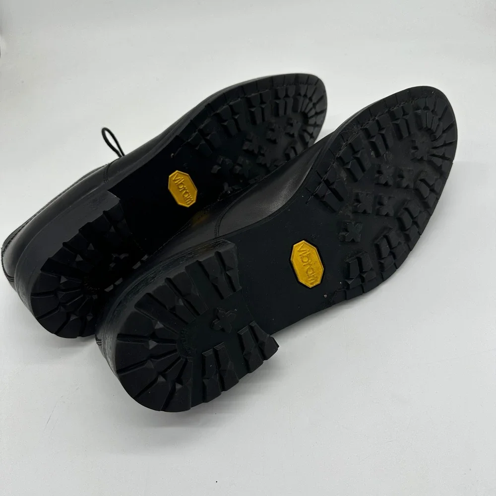 Faconnable Alan Men Oxford Dress Shoes 13M Black Leather Split Toe Made In Italy